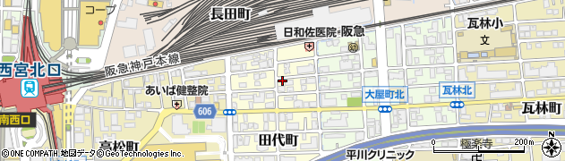兵庫県西宮市田代町周辺の地図