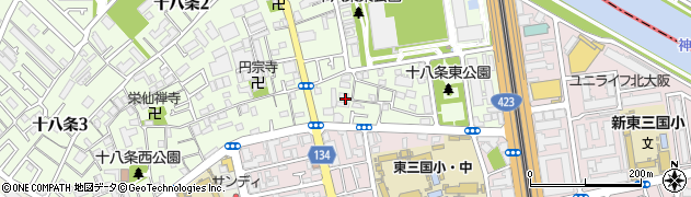 大阪府大阪市淀川区十八条1丁目6周辺の地図