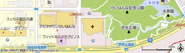 ダイソーホームセンターコーナン精華台店周辺の地図
