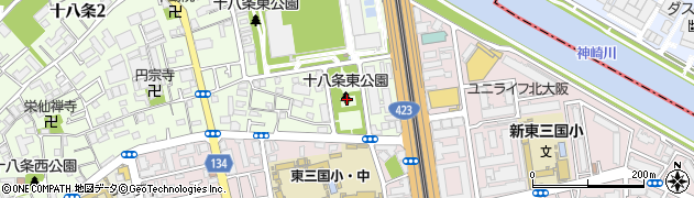 大阪府大阪市淀川区十八条1丁目2周辺の地図