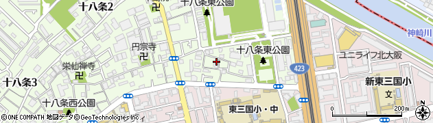 大阪府大阪市淀川区十八条1丁目5周辺の地図