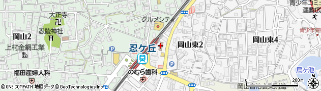 四條畷岡山郵便局周辺の地図