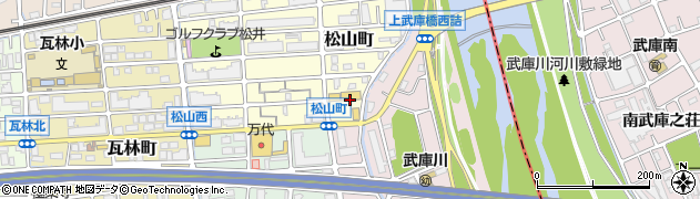 兵庫県西宮市松山町13周辺の地図