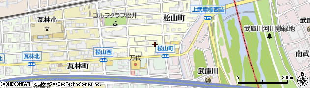兵庫県西宮市松山町3周辺の地図