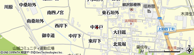 京都府木津川市山城町上狛中井戸周辺の地図