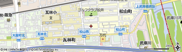 兵庫県西宮市松山町4周辺の地図