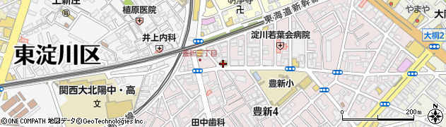 ローソンストア１００東淀川豊新店周辺の地図