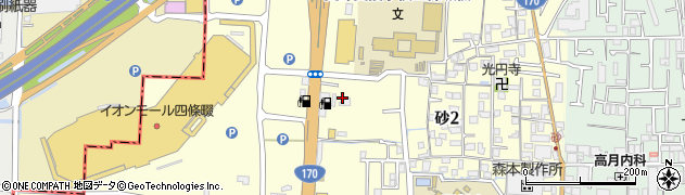 大阪府四條畷市砂周辺の地図