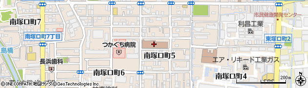 尼崎北郵便局配達周辺の地図
