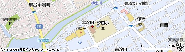 愛知県豊橋市牟呂町（北汐田）周辺の地図