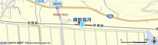 福浦簡易郵便局周辺の地図