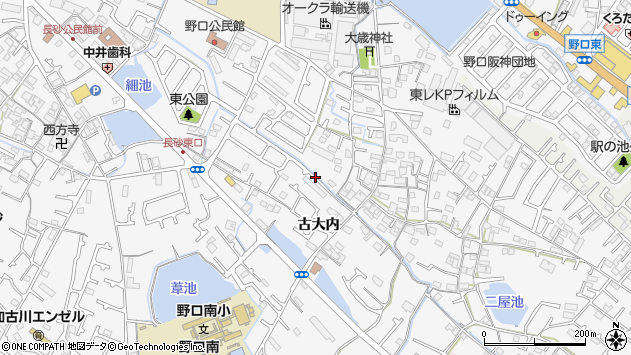 〒675-0014 兵庫県加古川市野口町古大内の地図