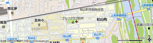 兵庫県西宮市松山町周辺の地図