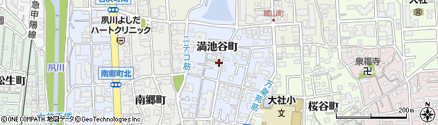 兵庫県西宮市満池谷町周辺の地図