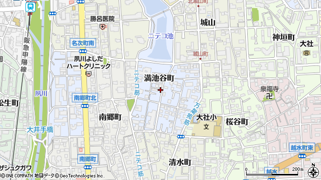 〒662-0031 兵庫県西宮市満池谷町の地図
