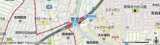 萱島駅公衆トイレ周辺の地図