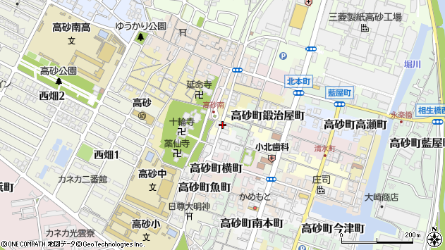 〒676-0068 兵庫県高砂市高砂町鍛冶屋町の地図