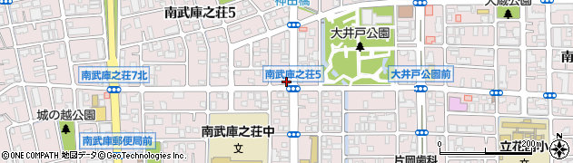 兵庫県尼崎市南武庫之荘周辺の地図