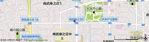 兵庫県尼崎市南武庫之荘周辺の地図