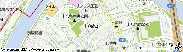 大阪府大阪市淀川区十八条周辺の地図