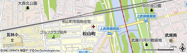 兵庫県西宮市松山町16周辺の地図