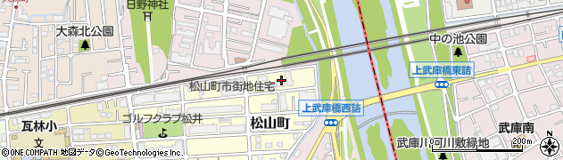 兵庫県西宮市松山町17周辺の地図