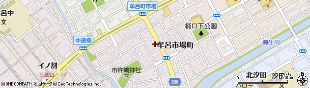 愛知県豊橋市牟呂市場町周辺の地図