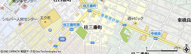 愛知県豊橋市柱三番町周辺の地図