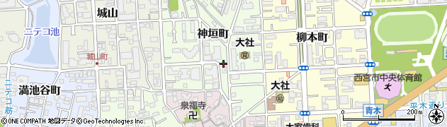 西宮聖愛教会周辺の地図