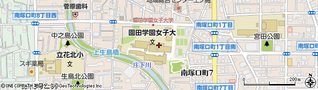 園田学園女子大学学生支援部　資格支援課周辺の地図