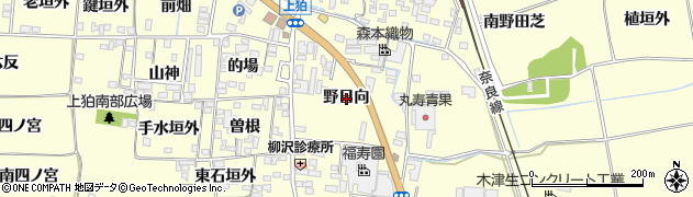 京都府木津川市山城町上狛（野日向）周辺の地図