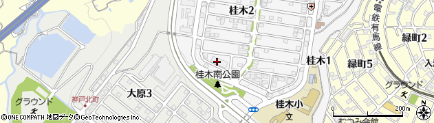 兵庫県神戸市北区桂木2丁目28周辺の地図
