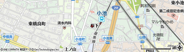 愛知県豊橋市小池町（原下）周辺の地図