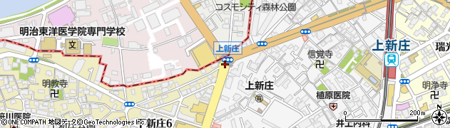 上新庄周辺の地図
