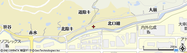 京都府相楽郡精華町東畑北口細周辺の地図