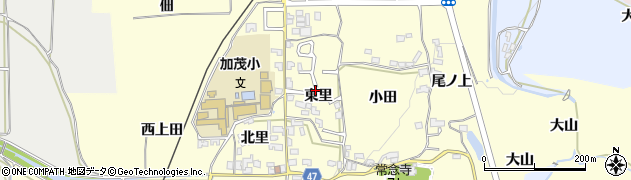 京都府木津川市加茂町里（東里）周辺の地図