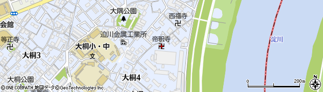 帝釈寺周辺の地図