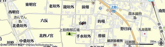 京都府木津川市山城町上狛（山神）周辺の地図