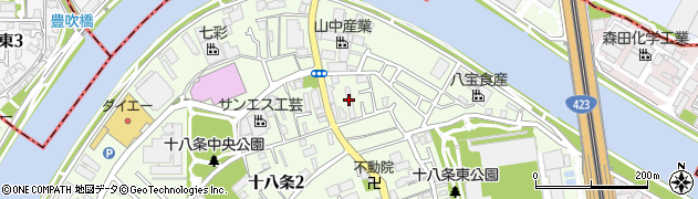 大阪府大阪市淀川区十八条1丁目12周辺の地図