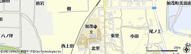 京都府木津川市加茂町里（東上田）周辺の地図