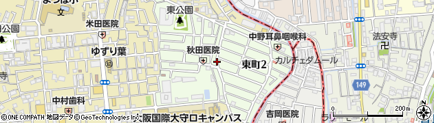 大阪府守口市東町周辺の地図