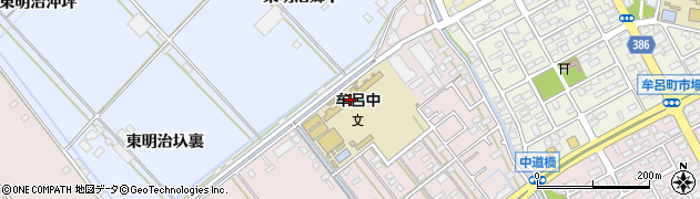 豊橋市立牟呂中学校周辺の地図