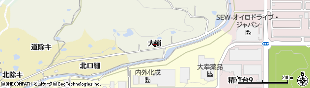 京都府相楽郡精華町南稲八妻大崩周辺の地図