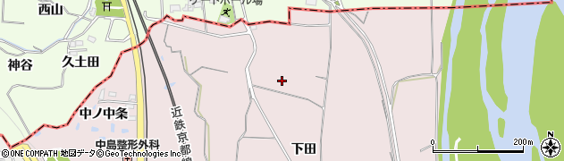京都府木津川市吐師下田周辺の地図