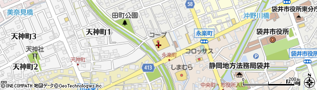 ホワイト急便コープ袋井田町店周辺の地図
