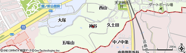 京都府精華町（相楽郡）菅井（神谷）周辺の地図