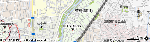 大阪府寝屋川市萱島信和町周辺の地図