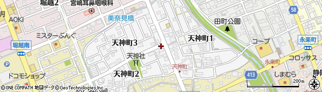 静岡県袋井市天神町周辺の地図