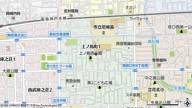 〒661-0014 兵庫県尼崎市上ノ島町の地図