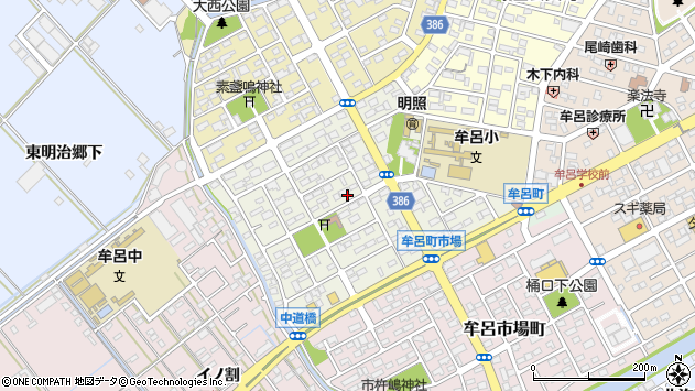 〒441-8093 愛知県豊橋市牟呂中村町の地図